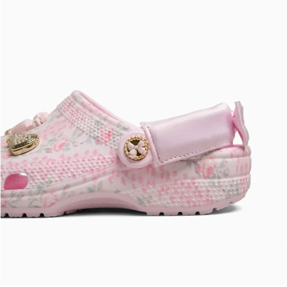 CROCS x Love Shack Fancy Pink Milk Floral Clogs - Picture 5 of 9